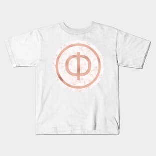 Rose Gold Marble Phi Kids T-Shirt